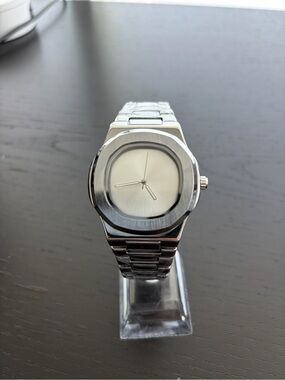Silver Stainless Steel Dress Watch - Minimalist Dial